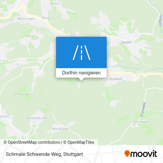 Schmale Schwende Weg Karte