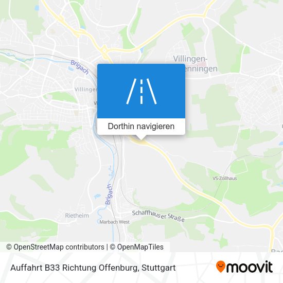 Auffahrt B33 Richtung Offenburg Karte