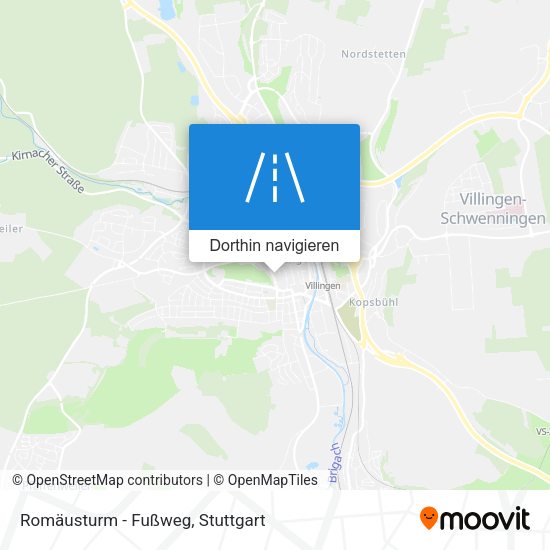 Romäusturm - Fußweg Karte