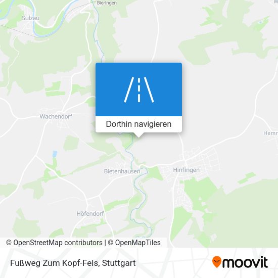 Fußweg Zum Kopf-Fels Karte
