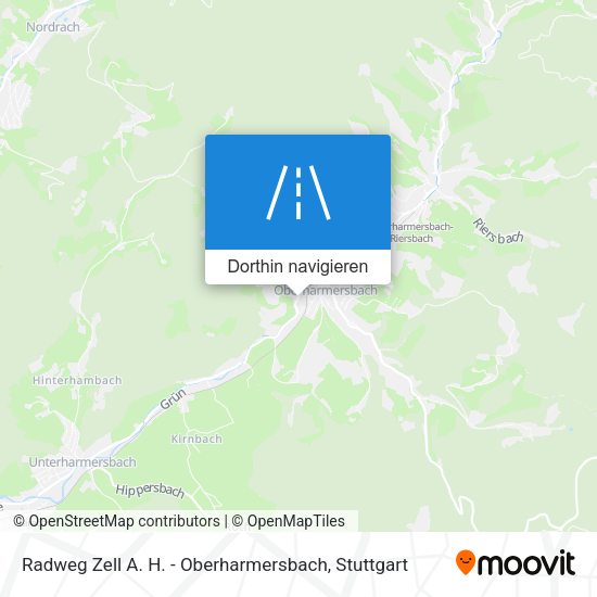 Radweg Zell A. H. - Oberharmersbach Karte