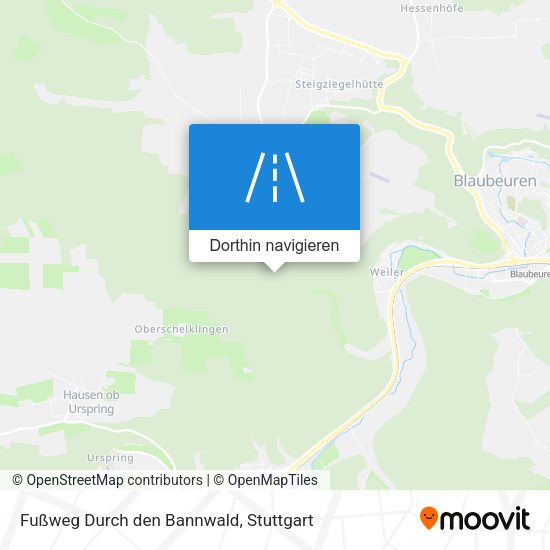 Fußweg Durch den Bannwald Karte