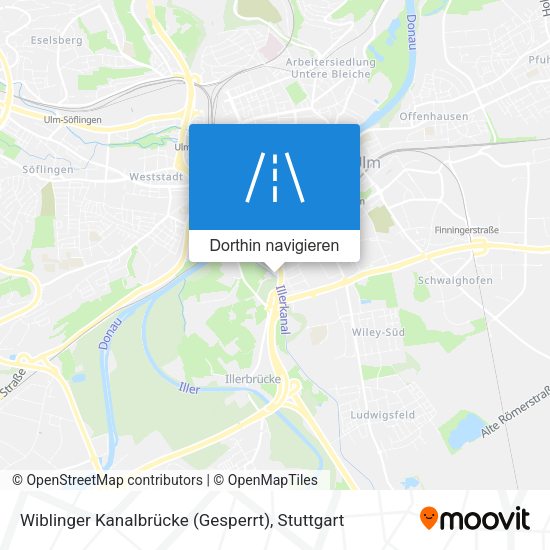 Wiblinger Kanalbrücke (Gesperrt) Karte
