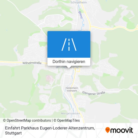 Einfahrt Parkhaus Eugen-Loderer-Altenzentrum Karte