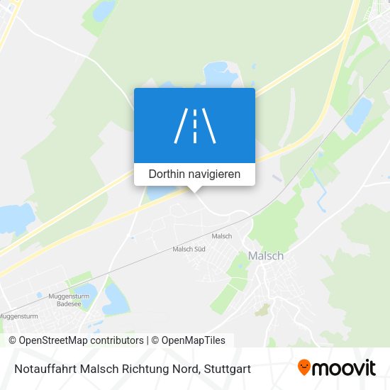 Notauffahrt Malsch Richtung Nord Karte