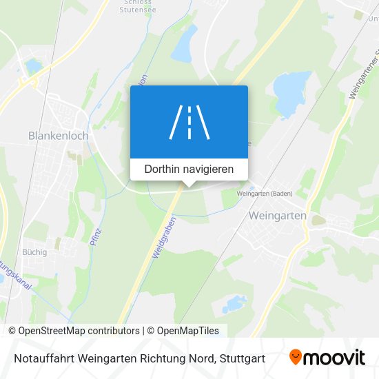 Notauffahrt Weingarten Richtung Nord Karte