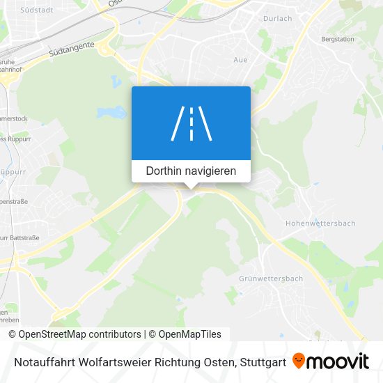 Notauffahrt Wolfartsweier Richtung Osten Karte