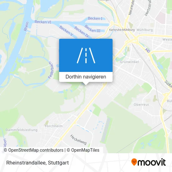 Rheinstrandallee Karte