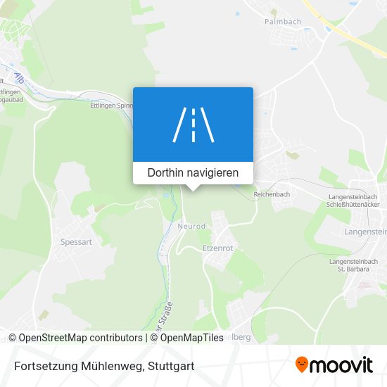 Fortsetzung Mühlenweg Karte