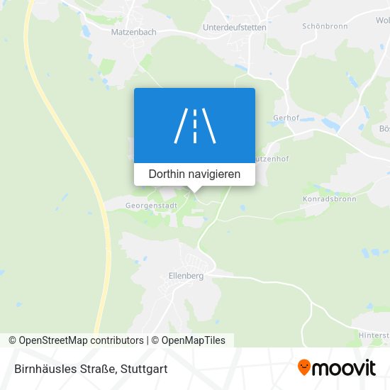 Birnhäusles Straße Karte