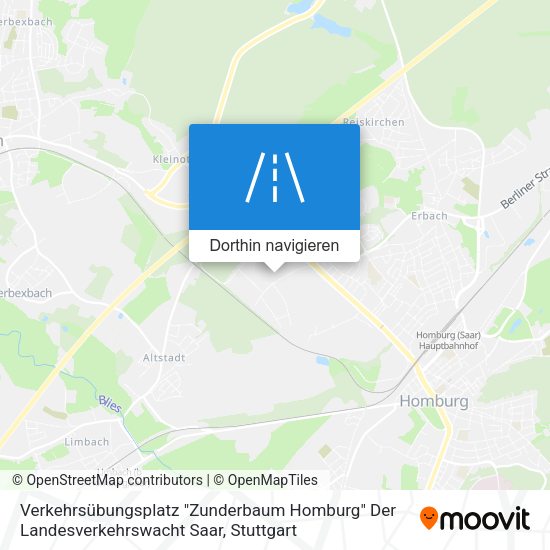Verkehrsübungsplatz "Zunderbaum Homburg" Der Landesverkehrswacht Saar Karte