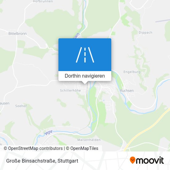 Große Binsachstraße Karte