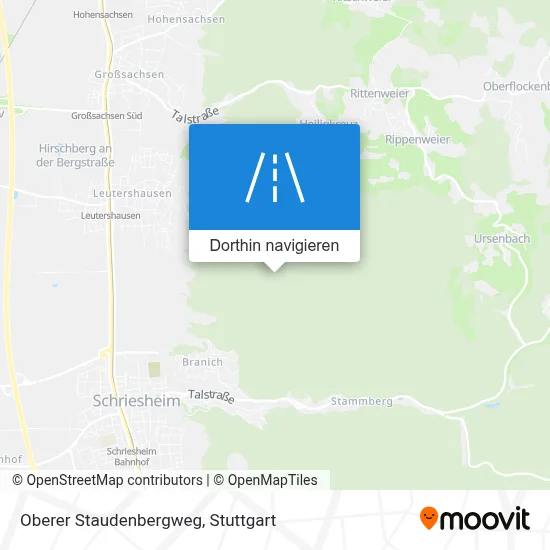 Oberer Staudenbergweg Karte