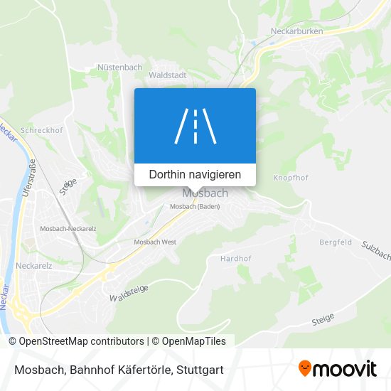Mosbach, Bahnhof Käfertörle Karte