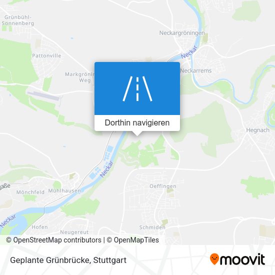 Geplante Grünbrücke Karte