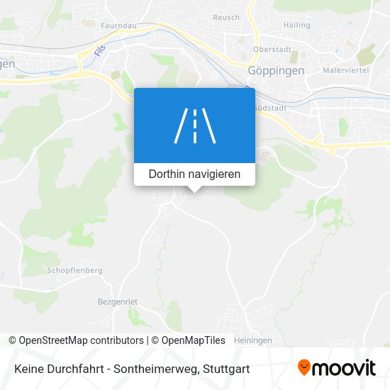 Keine Durchfahrt - Sontheimerweg Karte