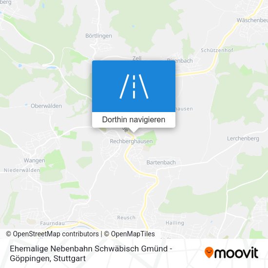 Ehemalige Nebenbahn Schwäbisch Gmünd - Göppingen Karte