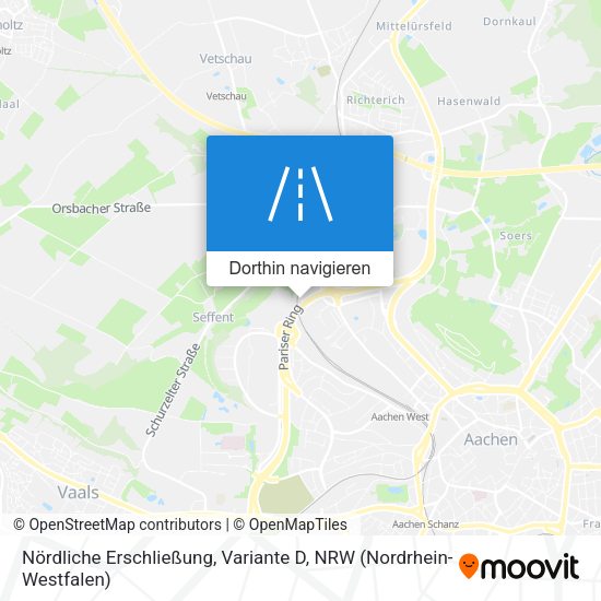 Nördliche Erschließung, Variante D Karte