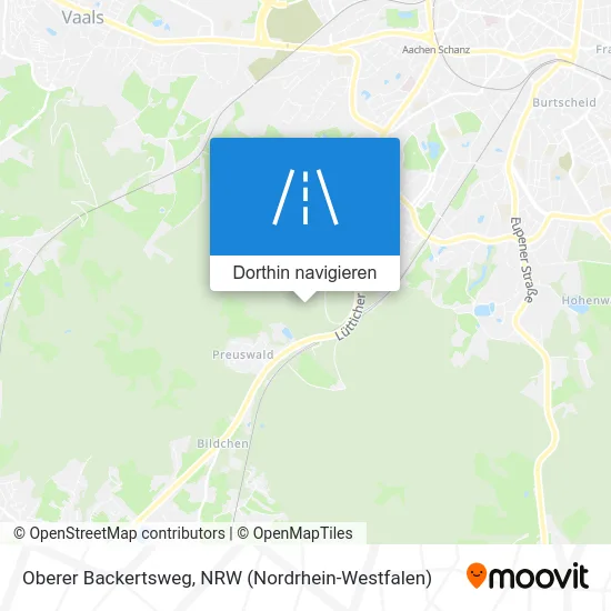 Oberer Backertsweg Karte