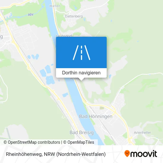 Rheinhöhenweg Karte