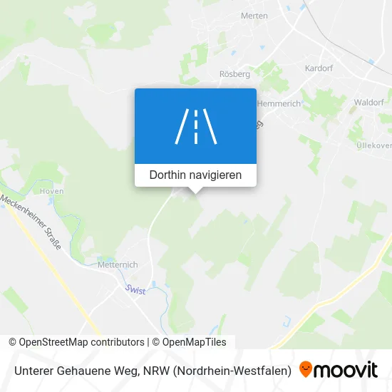 Unterer Gehauene Weg Karte