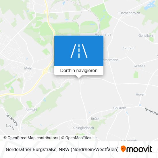 Gerderather Burgstraße Karte