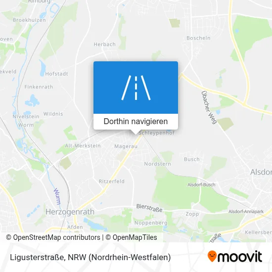 Ligusterstraße Karte