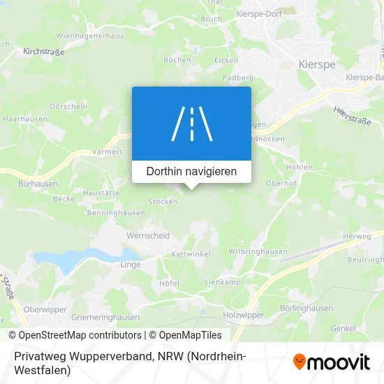 Privatweg Wupperverband Karte