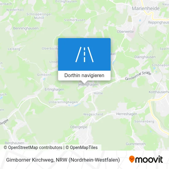 Gimborner Kirchweg Karte