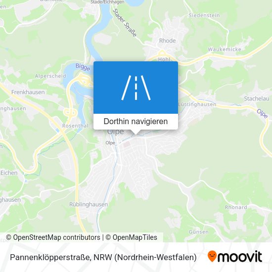 Pannenklöpperstraße Karte