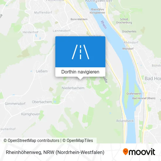 Rheinhöhenweg Karte