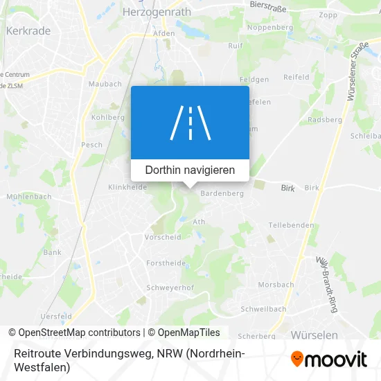 Reitroute Verbindungsweg Karte