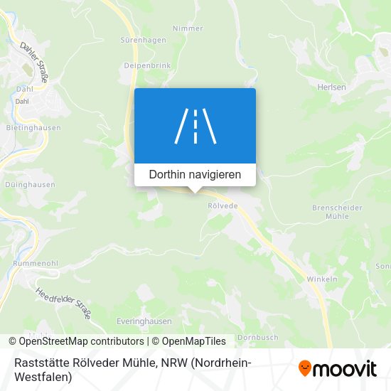 Raststätte Rölveder Mühle Karte