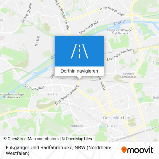 Fußgänger Und Radfahrbrücke Karte