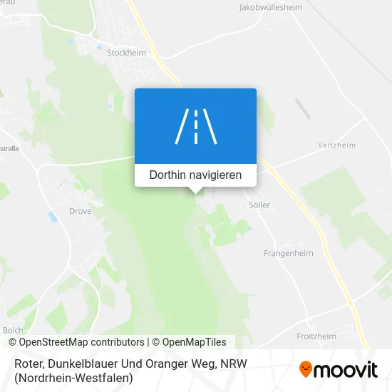 Roter, Dunkelblauer Und Oranger Weg Karte