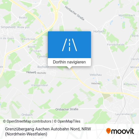 Grenzübergang Aachen Autobahn Nord Karte