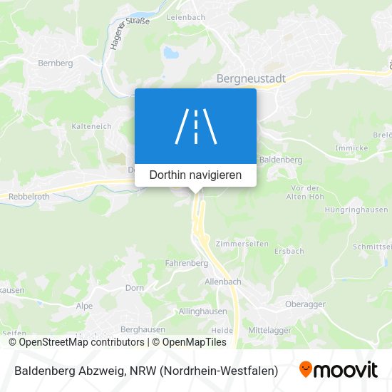 Baldenberg Abzweig Karte