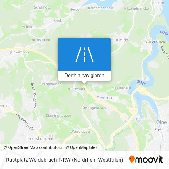 Rastplatz Weidebruch Karte