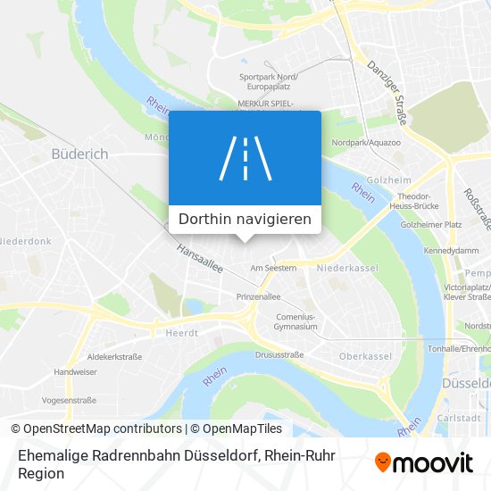 Ehemalige Radrennbahn Düsseldorf Karte