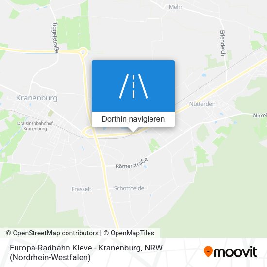 Europa-Radbahn Kleve - Kranenburg Karte