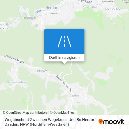 Wegabschnitt Zwischen Wegekreuz Und Bs Herdorf-Daaden Karte
