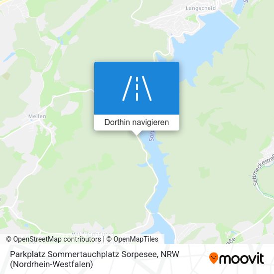 Parkplatz Sommertauchplatz Sorpesee Karte