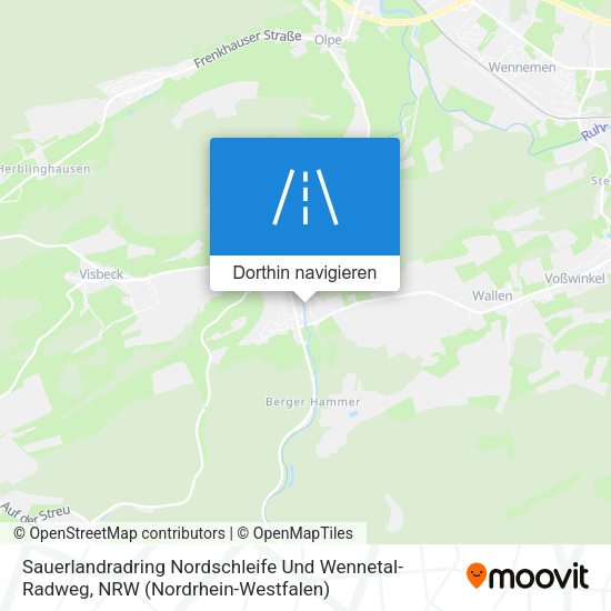 Sauerlandradring Nordschleife Und Wennetal-Radweg Karte