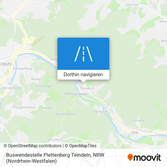 Buswendestelle Plettenberg Teindeln Karte