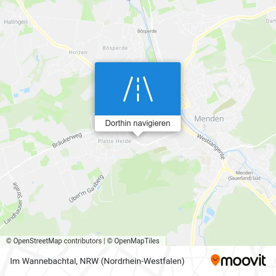 Im Wannebachtal Karte