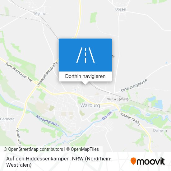 Auf den Hiddessenkämpen Karte