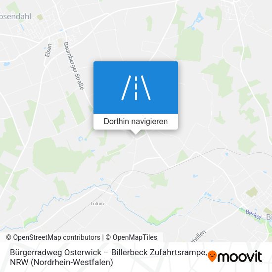Bürgerradweg Osterwick – Billerbeck Zufahrtsrampe Karte