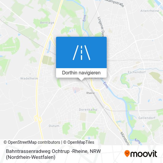 Bahntrassenradweg Ochtrup -Rheine Karte