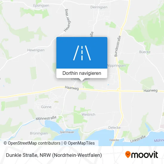 Dunkle Straße Karte