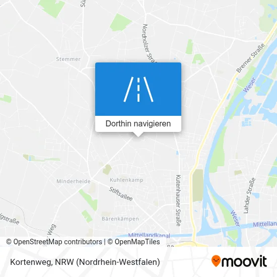 Kortenweg Karte